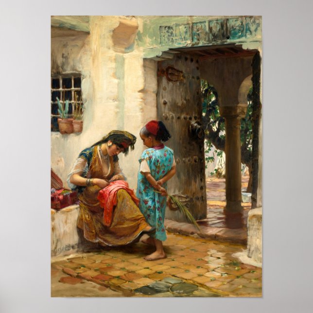 Sömlektionen av Frederick Bridgman Poster (Framsidan)