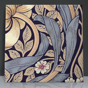 Sömlös, 12 av 12 Dusty Blue & Gult Kakelplatta