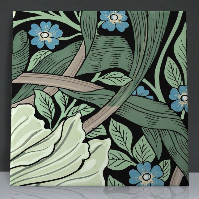 Sömlös 6 av 12 Sage Grönt Blue Kakelplatta (Skapare uppladdad)
