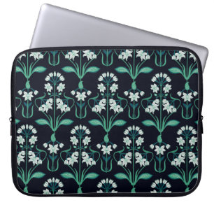 sömlös abstrakt art nouveau blommönster laptop fodral