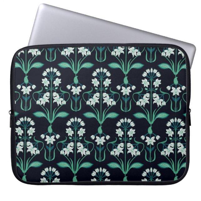 sömlös abstrakt art nouveau blommönster laptop fodral (Framsidan)