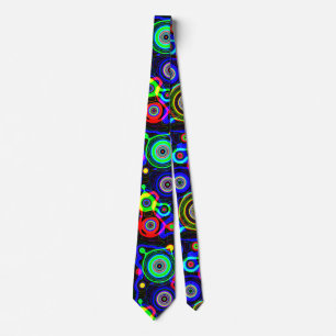 Sömlös Abstrakt av Funky Retro Neon Ringar Slips