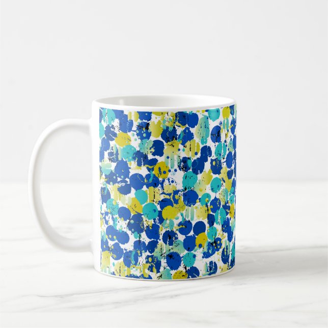 sömlös abstrakt bakgrund mönster, med splashe kaffemugg (Vänster)