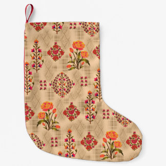 Sömlös abstrakt, blommönster liten julstrumpa