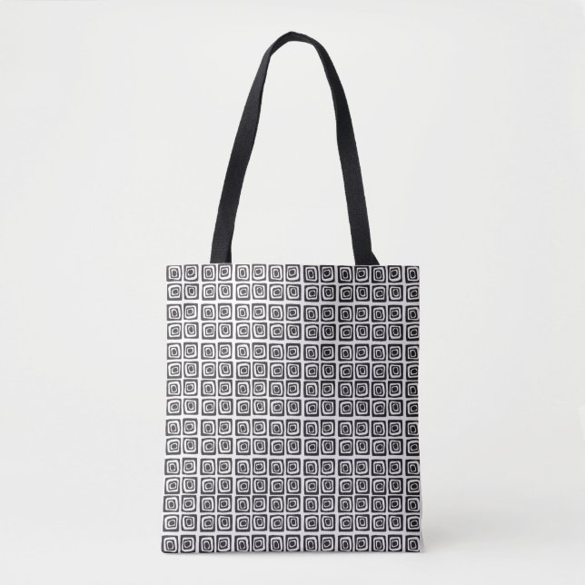 Sömlös Abstrakt Geometric Hand Drawn Mönster Tygkasse (Framsida)
