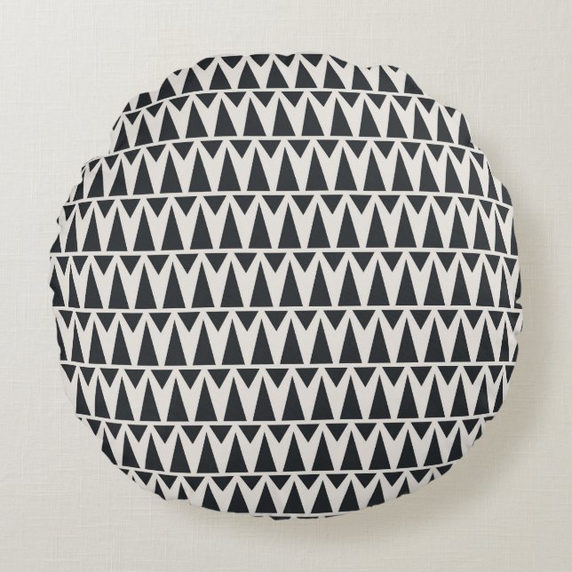 Sömlös Abstrakt Geometric Modern Mönster Rund Kudde (Framsidan)