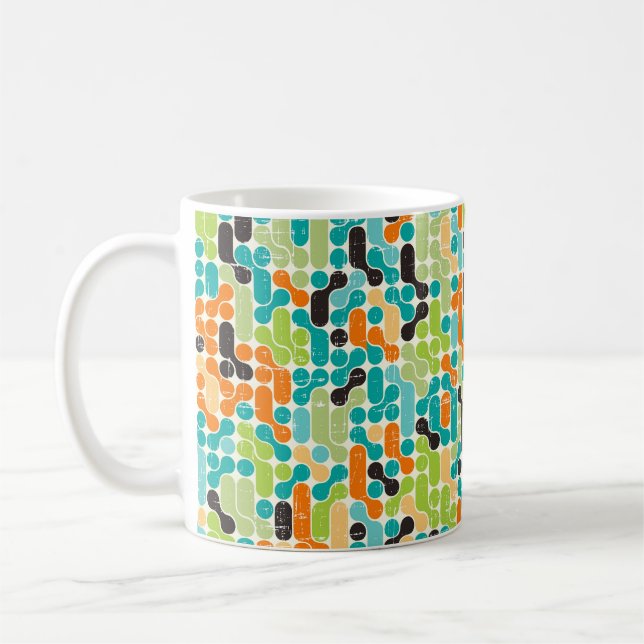 Sömlös abstrakt, geometrisk mönster kaffemugg (Vänster)