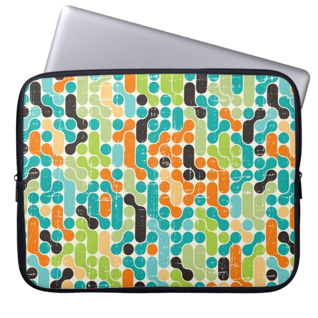 Sömlös abstrakt, geometrisk mönster laptop fodral (Framsidan)