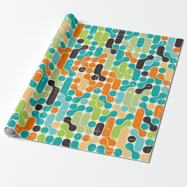 Sömlös abstrakt, geometrisk mönster presentpapper (Utrullad)