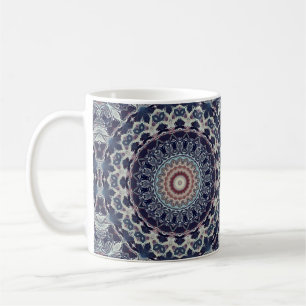 Sömlös abstrakt geometrisk rund cirkel mandala kaffemugg