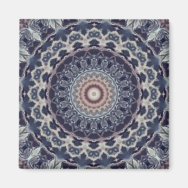 Sömlös abstrakt geometrisk runda cirkel mandala magnet (Framsidan)