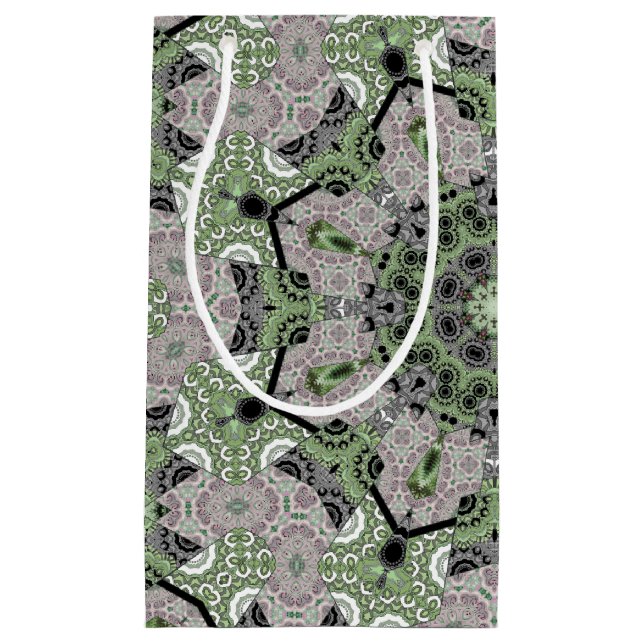 Sömlös abstrakt grått grönt svartdeka (Framsidan)