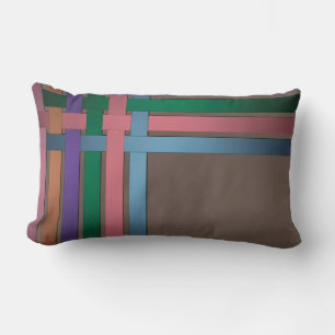 Sömlös abstrakt linjer stripe silke-satängband lumbarkudde