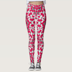 Sömlös abstrakt mandala-hjärtan i ljummet leggings
