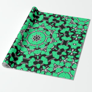 Sömlös abstrakt mandala-hjärtan i ljummet presentpapper