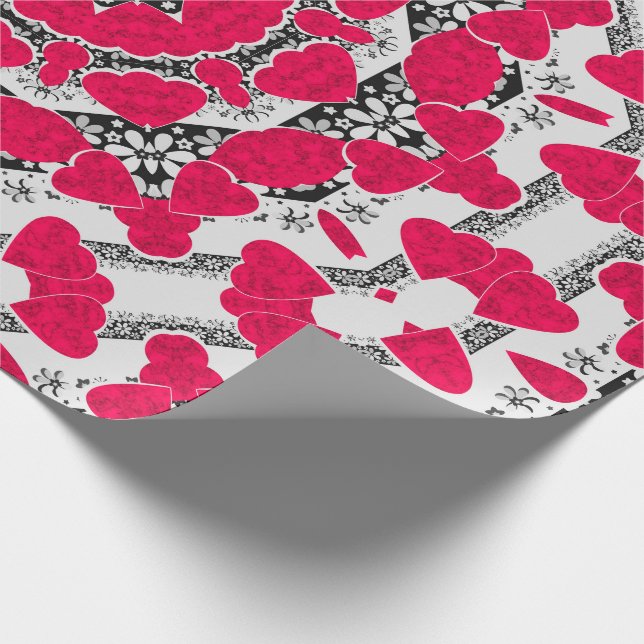 Sömlös abstrakt mandala-hjärtan i ljummet presentpapper (Hörn)