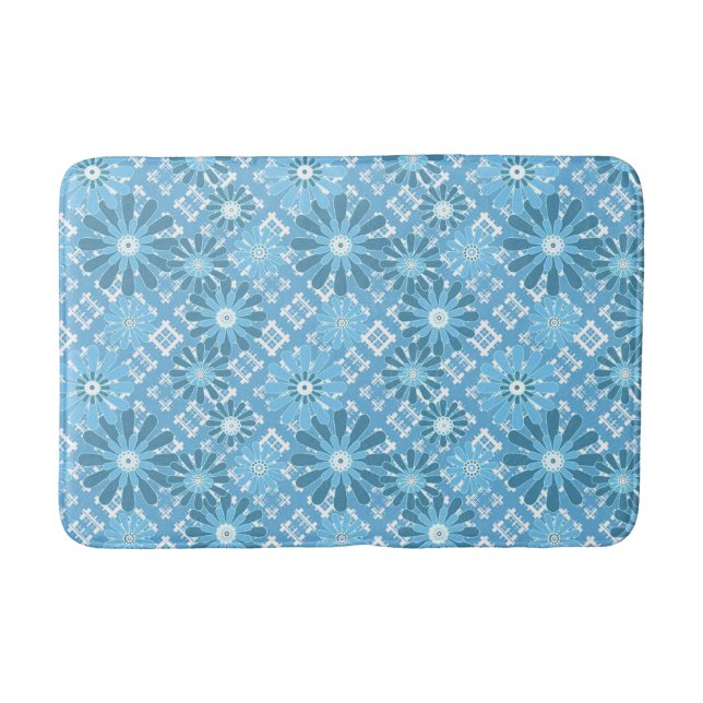 Sömlös abstrakt, modern, kontrollerad plaid blommi badrumsmatta (Framsidan)