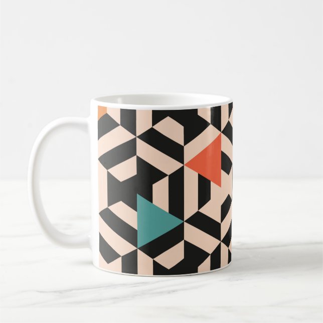 Sömlös abstrakt mönster av geometriska former. Geo Kaffemugg (Vänster)