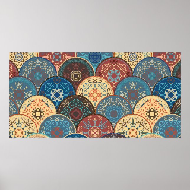 Sömlös abstrakt mönster i trendig färgad abstra poster (Framsidan)