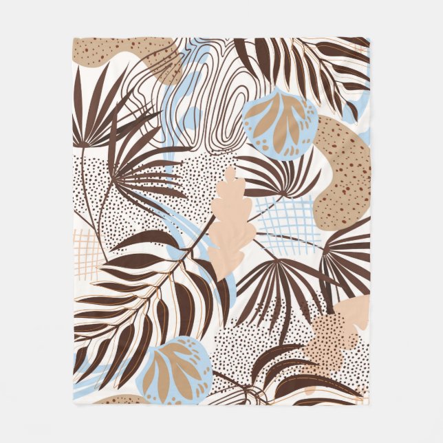 Sömlös abstrakt mönster på vit botten fleecefilt (Framsidan)