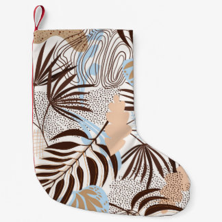 Sömlös abstrakt mönster på vit botten liten julstrumpa