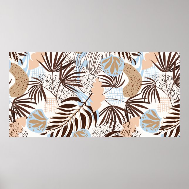 Sömlös abstrakt mönster på vit botten poster (Framsidan)