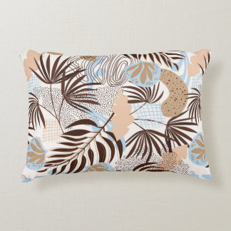 Sömlös abstrakt mönster på vit botten prydnadskudde