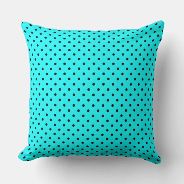 Sömlös abstrakt, svart, polka dots blå prick kudde (Framsida)
