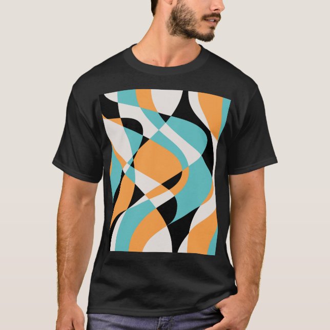 Sömlös abstrakt Vinkarare Mönster T Shirt (Framsida)