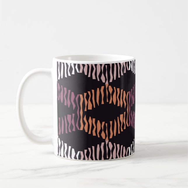 Sömlös abstraktens geometriska mönster. Strips. Mo Kaffemugg (Vänster)