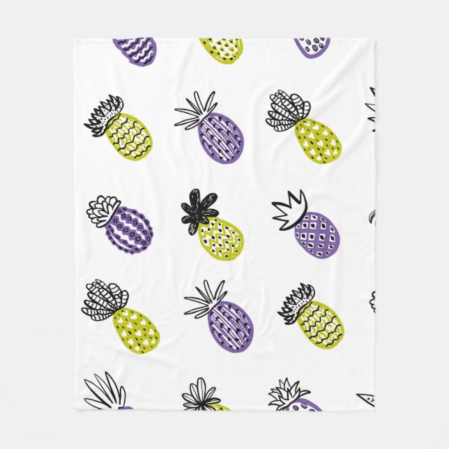 Sömlös ananas mönster fleecefilt (Framsidan)