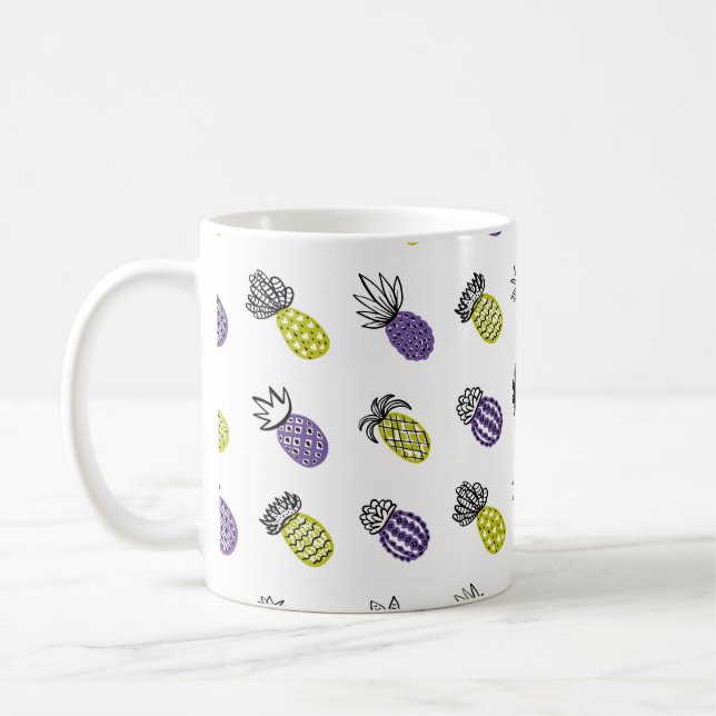 Sömlös ananas mönster kaffemugg (Vänster)