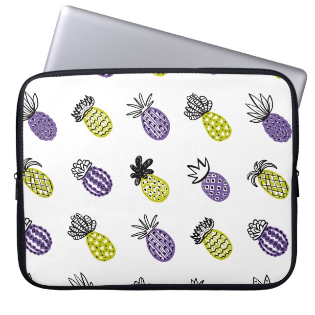Sömlös ananas mönster laptop fodral (Framsidan)