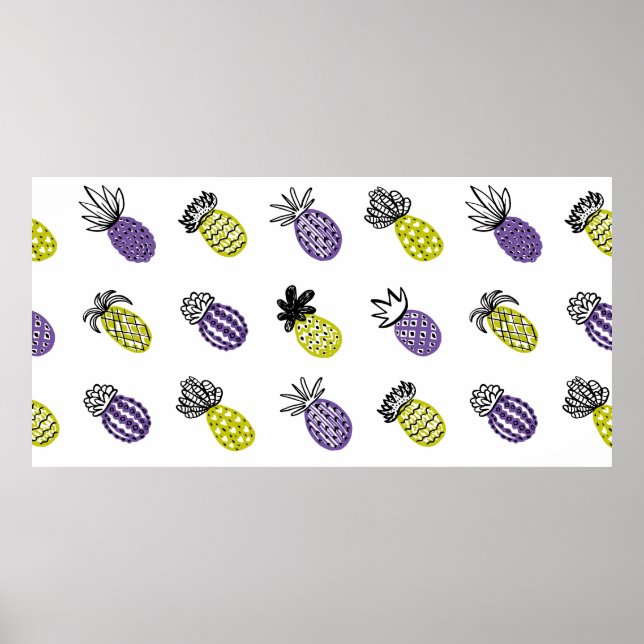 Sömlös ananas mönster poster (Framsidan)