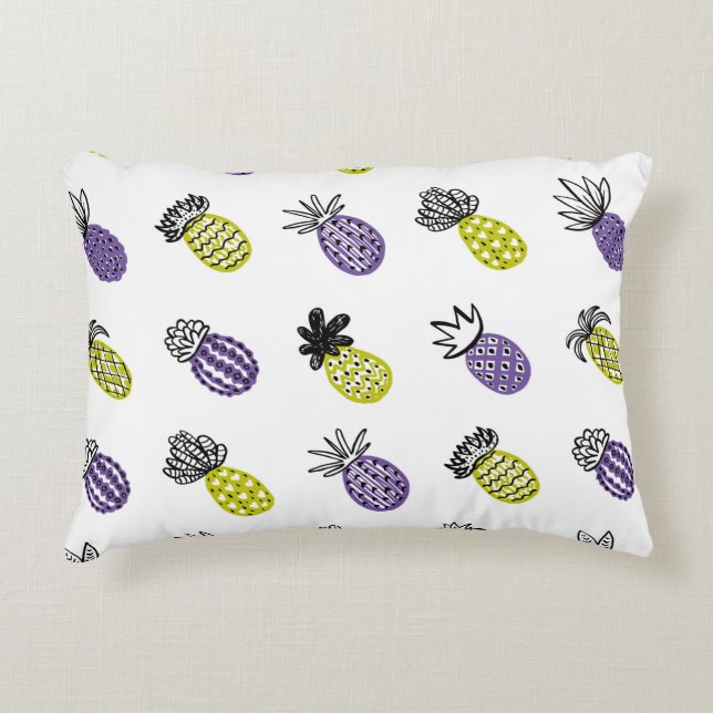 Sömlös ananas mönster prydnadskudde (Framsidan)