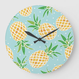 Sömlös ananas Mönster-tropisk utskrift Stor Klocka