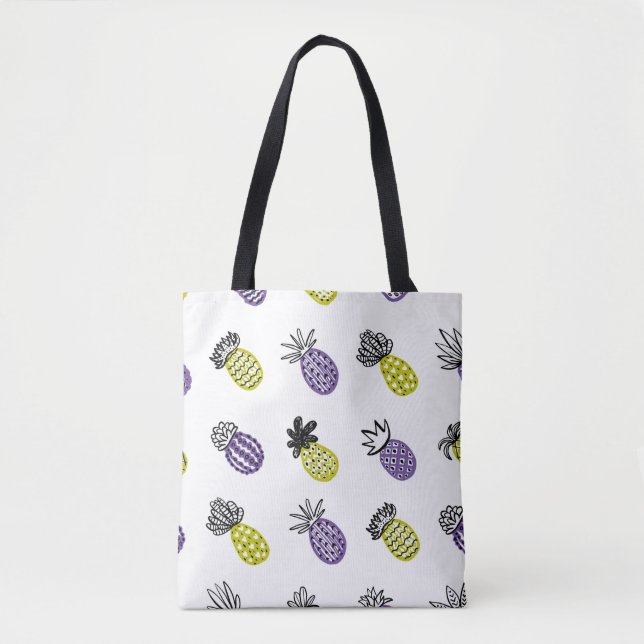 Sömlös ananas mönster tygkasse (Framsida)
