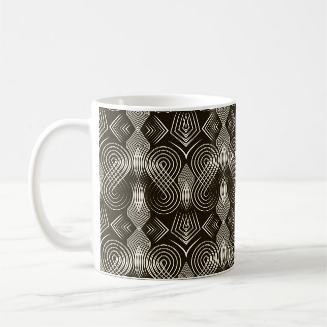 Sömlös antika konst deka mönster ornament. Geomet Kaffemugg (Vänster)