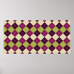 Sömlös argyle mönster. Bakgrund för rombformar Poster