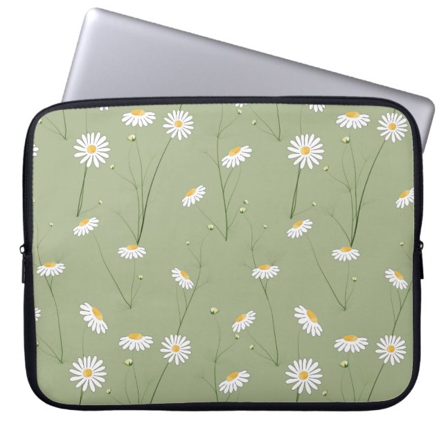 Sömlös bakgrund av blommönster med cosmos flo laptop fodral (Framsidan)