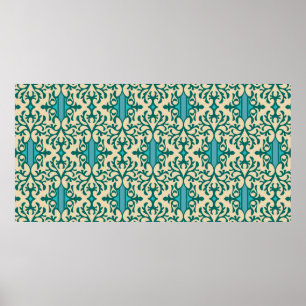 Sömlös bakgrund från blommigtens dekoration, Fashi Poster