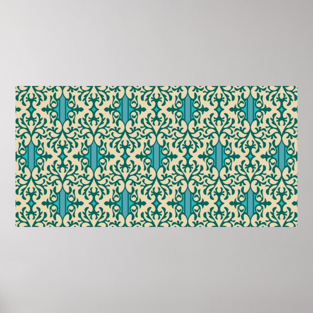 Sömlös bakgrund från blommigtens dekoration, Fashi Poster (Framsidan)