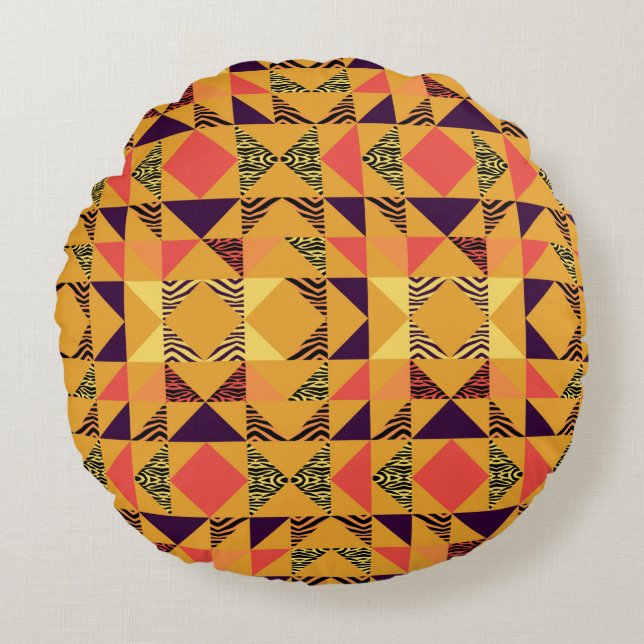 Sömlös bakgrund i abstrakten mönster med  med rund kudde (Framsidan)