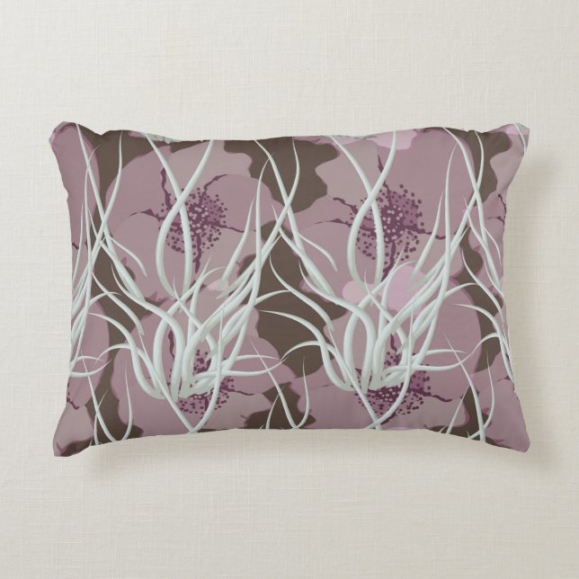 Sömlös bakgrund i blommigten, sömlös mönster,  prydnadskudde (Framsidan)