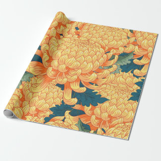 Sömlös bakgrund med gula blommor japansk c presentpapper
