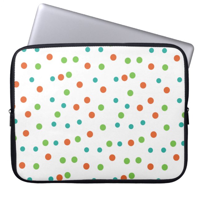 Sömlös bakgrund med polka punkt mönster. Polka Laptop Fodral (Framsidan)