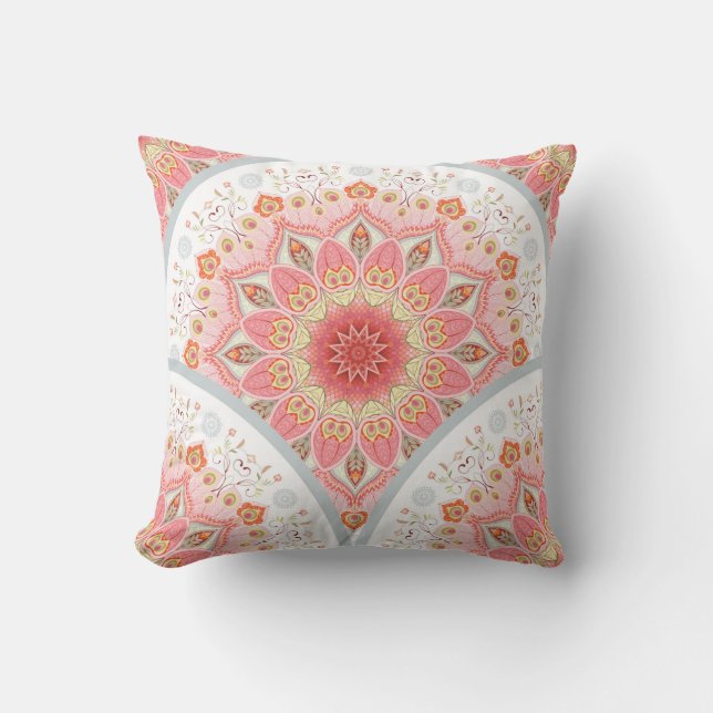 Sömlös bakgrund med runt ornament. Orienta Kudde (Framsida)