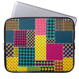 Sömlös bakgrund mönster. Geometriskt lapptäcke Laptop Fodral