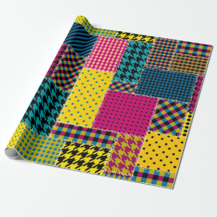 Sömlös bakgrund mönster. Geometriskt lapptäcke Presentpapper