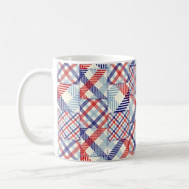 Sömlös bakgrund mönster. Patchwork mönster of the  Kaffemugg (Vänster)